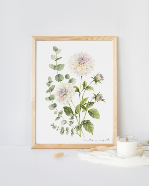 Dahlia and Eucalyptus