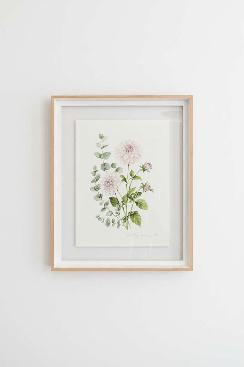 Dahlia and Eucalyptus