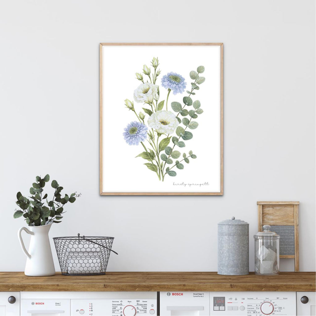 Scabiosa and Lisianthus Print
