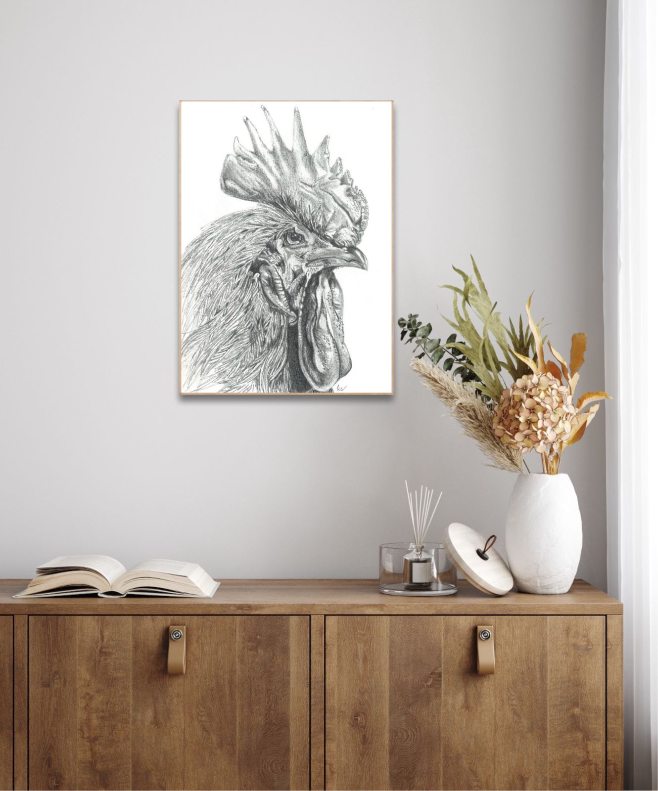 Rooster Illustration Print