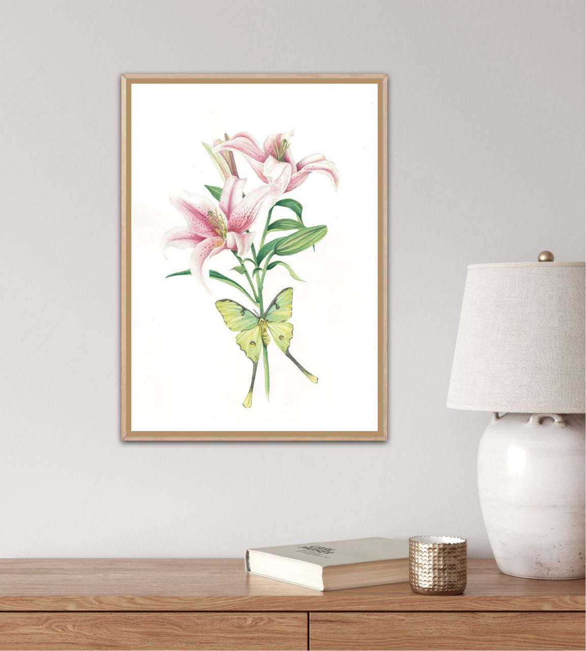 Pink Stargazer Lily Print