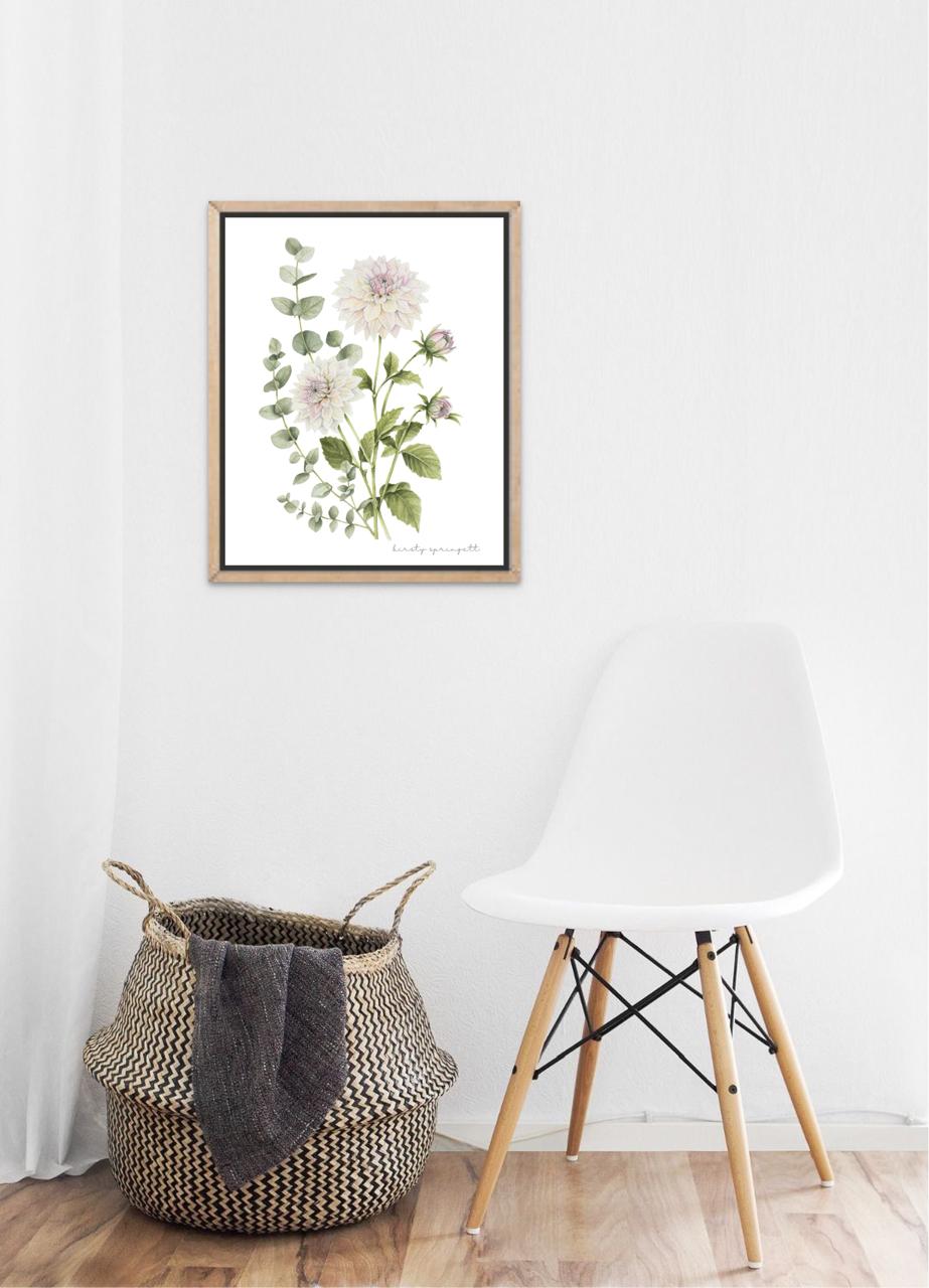 Dahlia and Eucalyptus Print