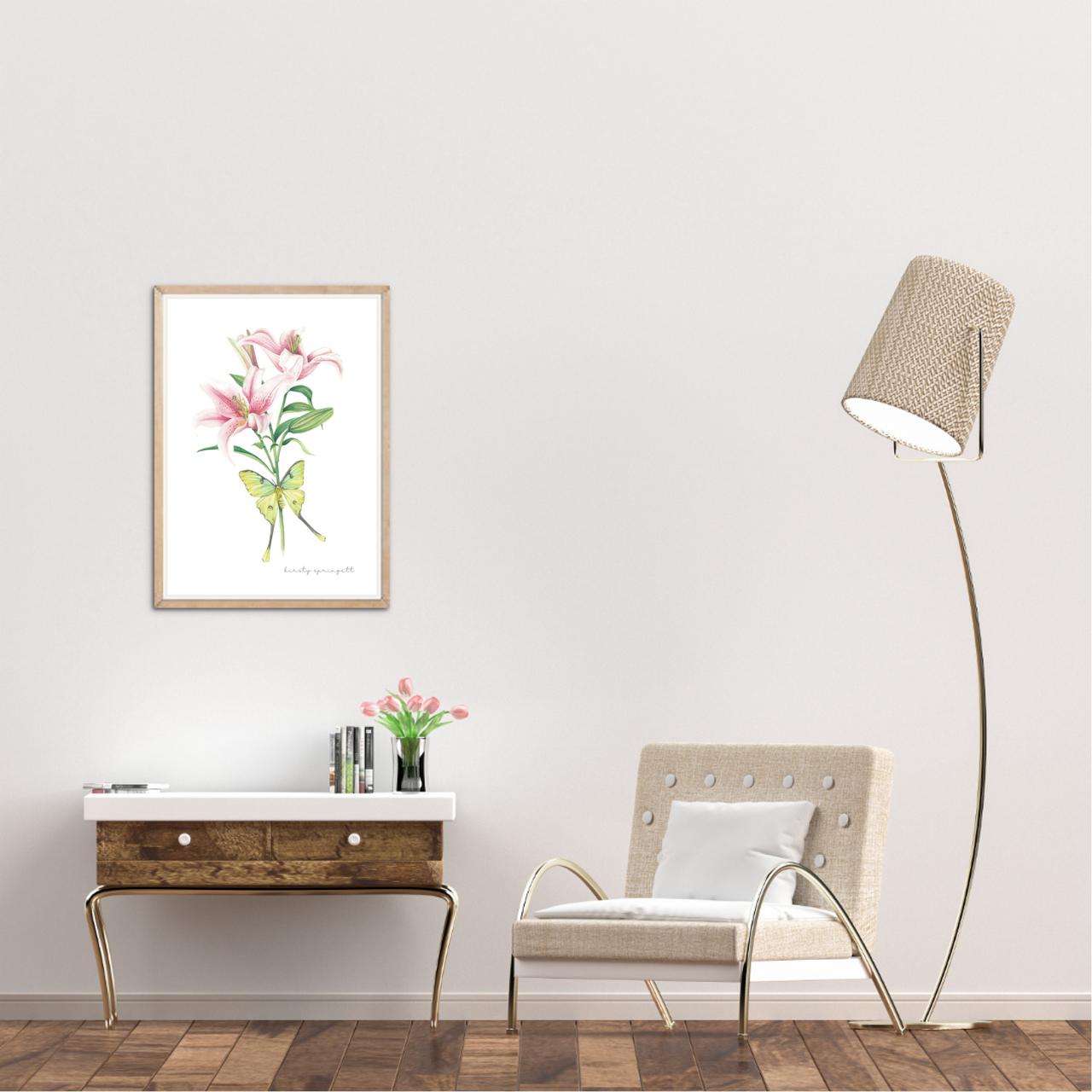 Pink Stargazer Lily Print